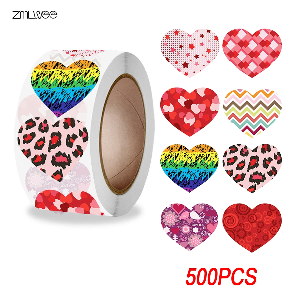 500 Pcs Valentine's Day Colored Glitter Stickers Heart-shaped Decorative  Labels Love Gift Decor for Wedding Anniversary Stickers - AliExpress