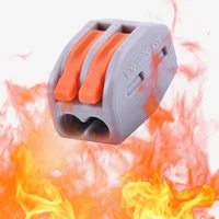 30/100pcs สายไฟไฟฟ้า Strip Connectors MINI CAGE ฤดูใบไม้ผลิ Universal Compact Quick สายไฟตัวนํา Push-in TERMINAL 2