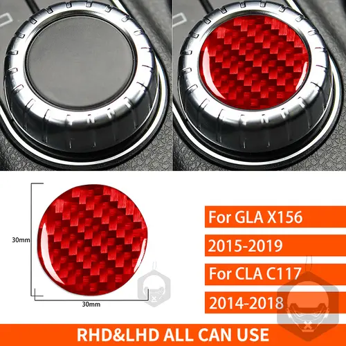 For Mercedes-Benz CLA C117 2014-2018 GLA X156 2015-2019 Central Multimedia Knob Button Cover Trim Carbon Fiber Car Accessories - Image 9