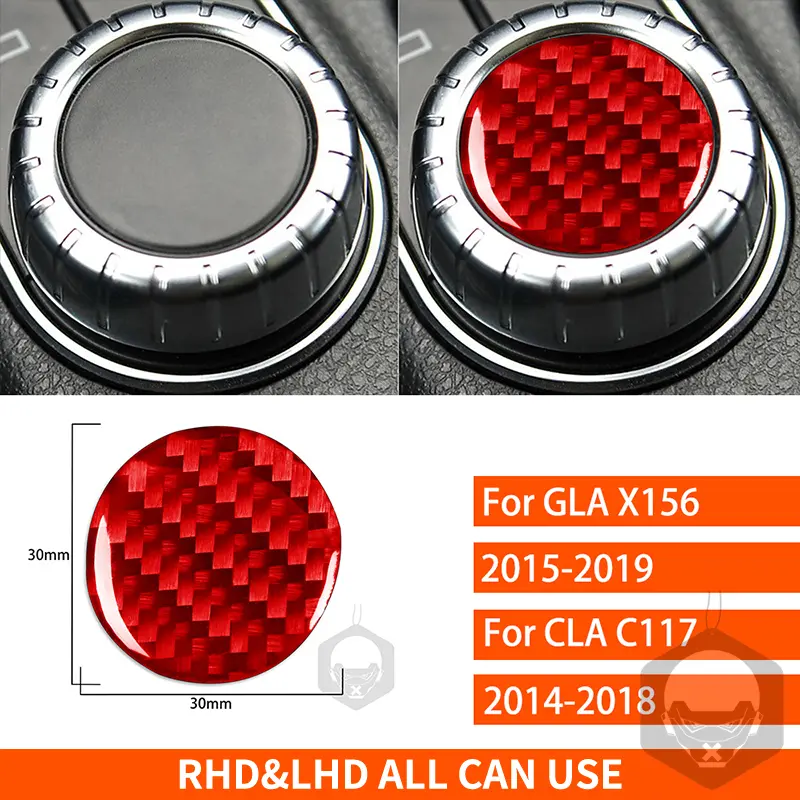 For Mercedes-Benz CLA C117 2014-2018 GLA X156 2015-2019 Central Multimedia Knob Button Cover Trim Carbon Fiber Car Accessories - Image 9