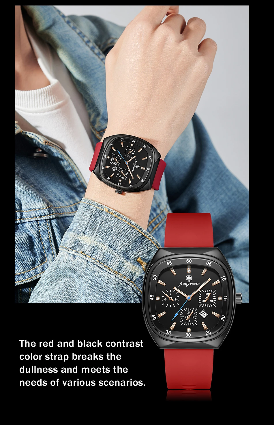 Minimalist Women's Quartz Watch Large Dial With Silicone Strap_voghion.com