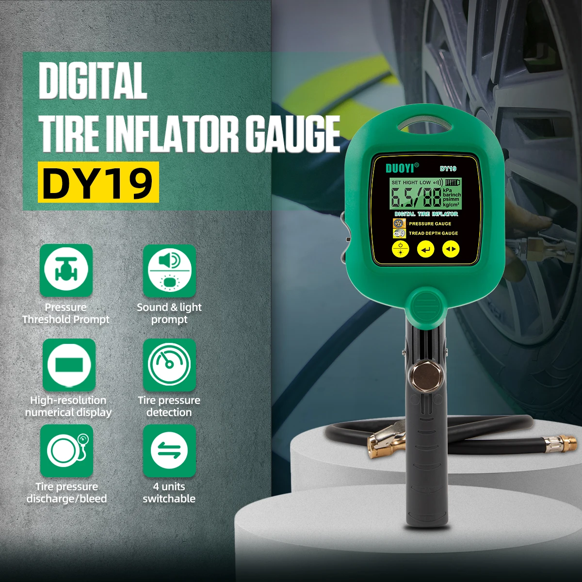 DUOYI DY19 Digital Inflator Pumpe Tragbare Mini Deflate Pumpe Luft  Kompressor Reifendruck Erkennung Für Auto Fahrrad Motorrad - AliExpress