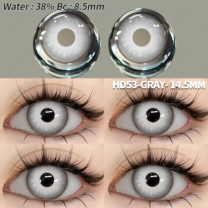 AMARA 2pcs Crazy Anime Black and White Cosplay Contact Lenses