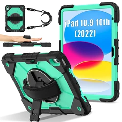 Durable Shockproof Kids Tablet Stand Case - Armor Cover for iPad Pro 11 2024 (BlackMintGreen)