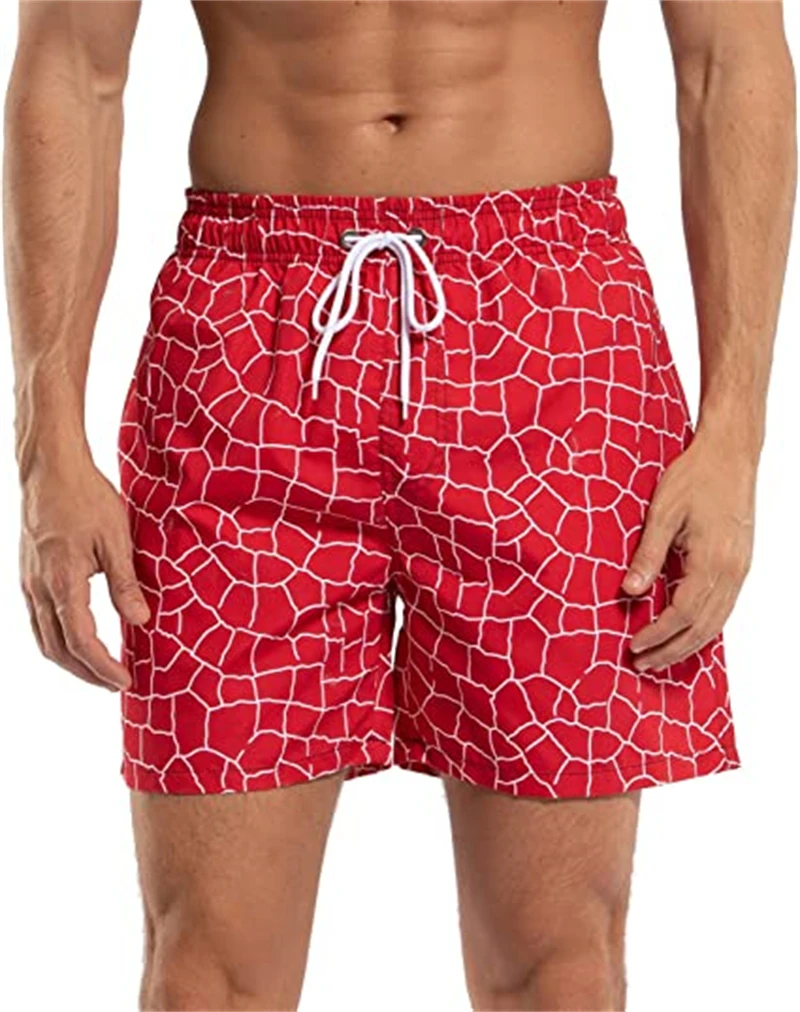 Men's Summer Swimwear Shorts Male Clothing Swimming Trunks Swimsuits Beachwea Man Surf Beach Swim Sport Board Pockets Pants 3