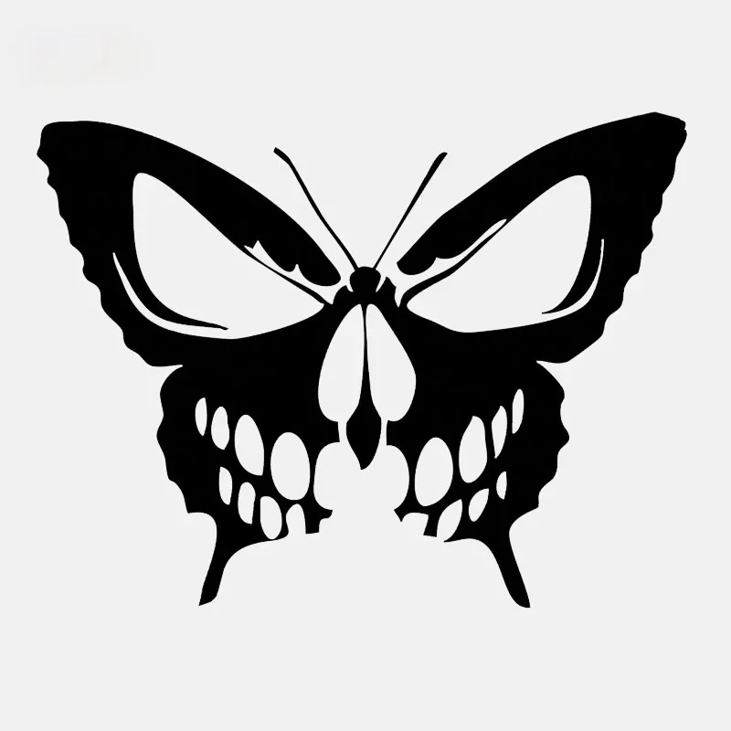 

Butterfly Skull Vinyl Decal Car Sticker Die Cut Hearse Horror Rock Black/Silver,14cm*11cm