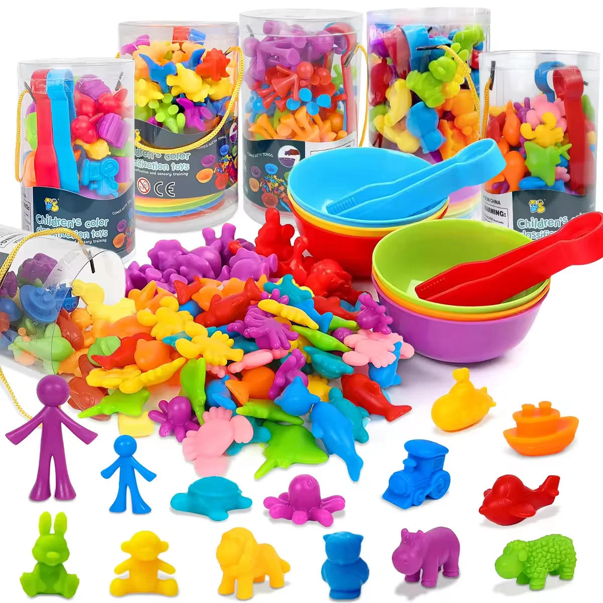 Learn Educational Toys Kids Matching Game Animal Cognition Rainbow Sort Fine Motor Training Montessori Sensory Toy Puzzle Gifts