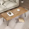 Modern Coffee Table with Chevron Pattern & Hairpin Legs, Easy Assembly, Thicken Cocktail Table, Ash Wood Finish 3