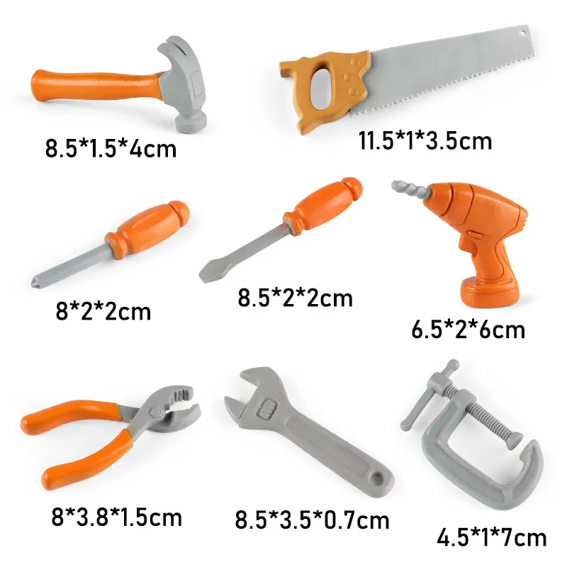 Montessori Educational Construction Toys Children Simulation Model Repair Tool Set Plastic Saw Wrench Pretend Play Gift For Boys - 6