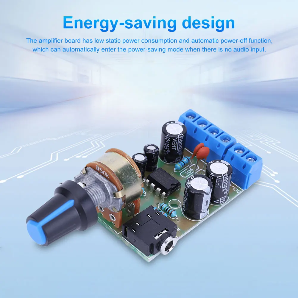【High-quality】 TDA2822M Mini AUX Audio Amplifier Module DC1.8-12V 2.0 Channel Handy Digital Power Amp Module Board for Computer Speaker.