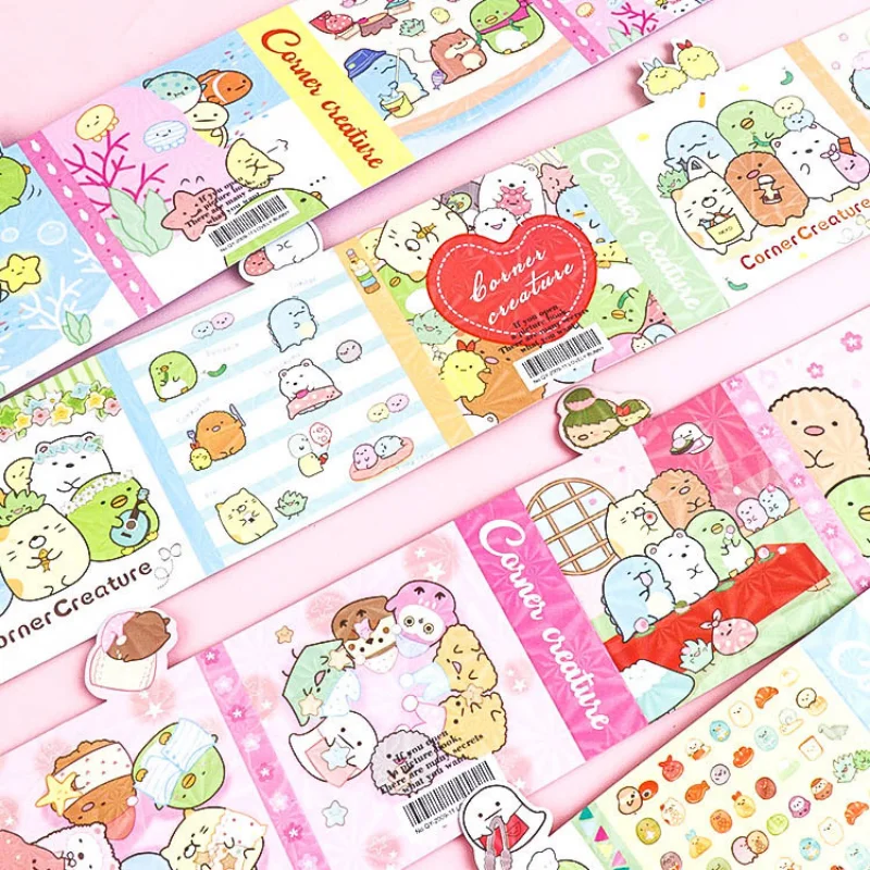 2 paczki Cartoon Kawaii Sumikko Gurashi N razy kartki samoprzylepne notatnik strona flaga koreański Do zrobienia lista Planner dekoracja biurowa