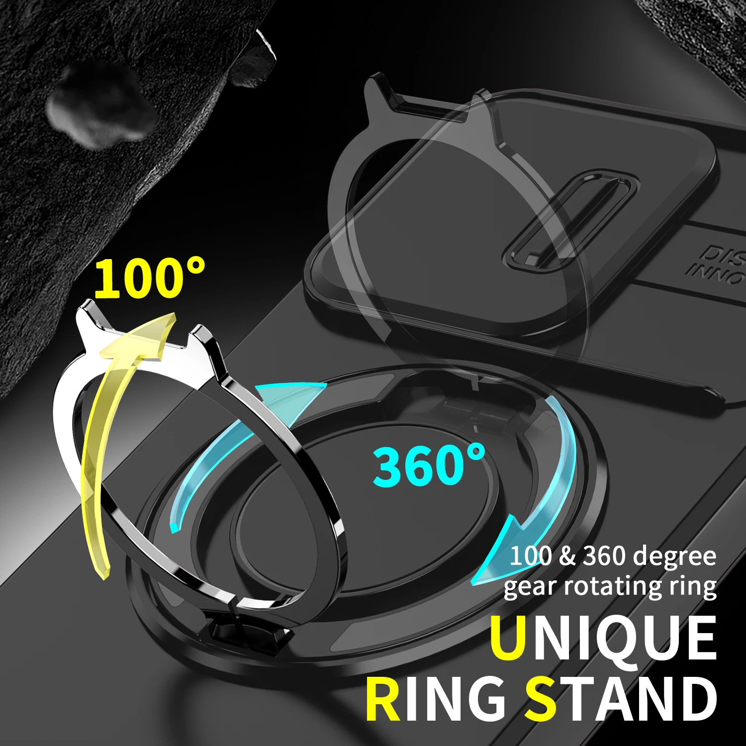 Enhanced Shockproof Armor Case with Car Magnetic Holder and Slide Lens Protector Cover