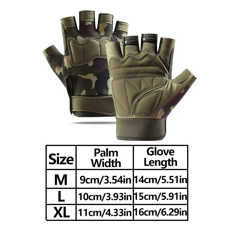 1 Pair Paratrooper Half Finger Tactical Gloves for Men Special Forces Fans Outdoor Sports Cycling & Mountaineering 5