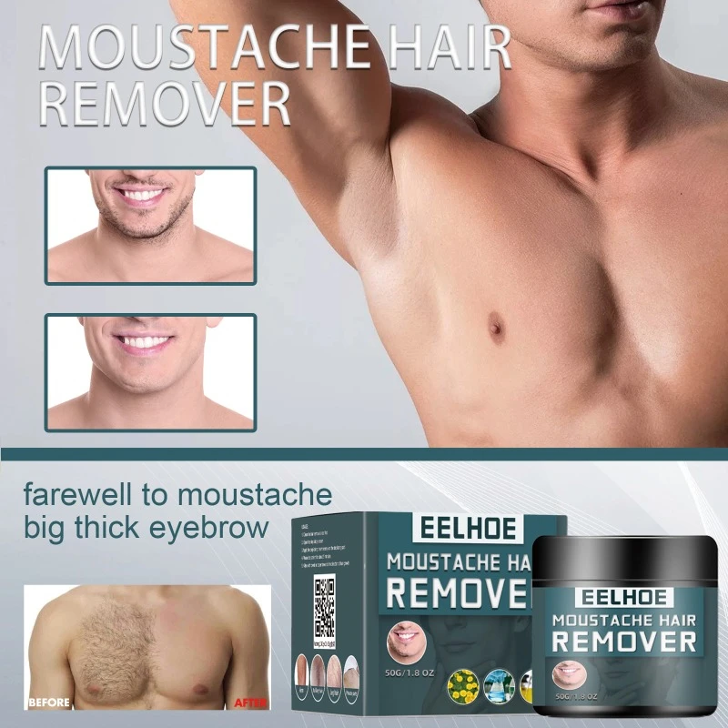 

Male Hair Remove Cream Facial Beard Armpit Leg Chest Hair Gentle Removal Painless Refreshing Non-irritating Inhibitor Depilatory