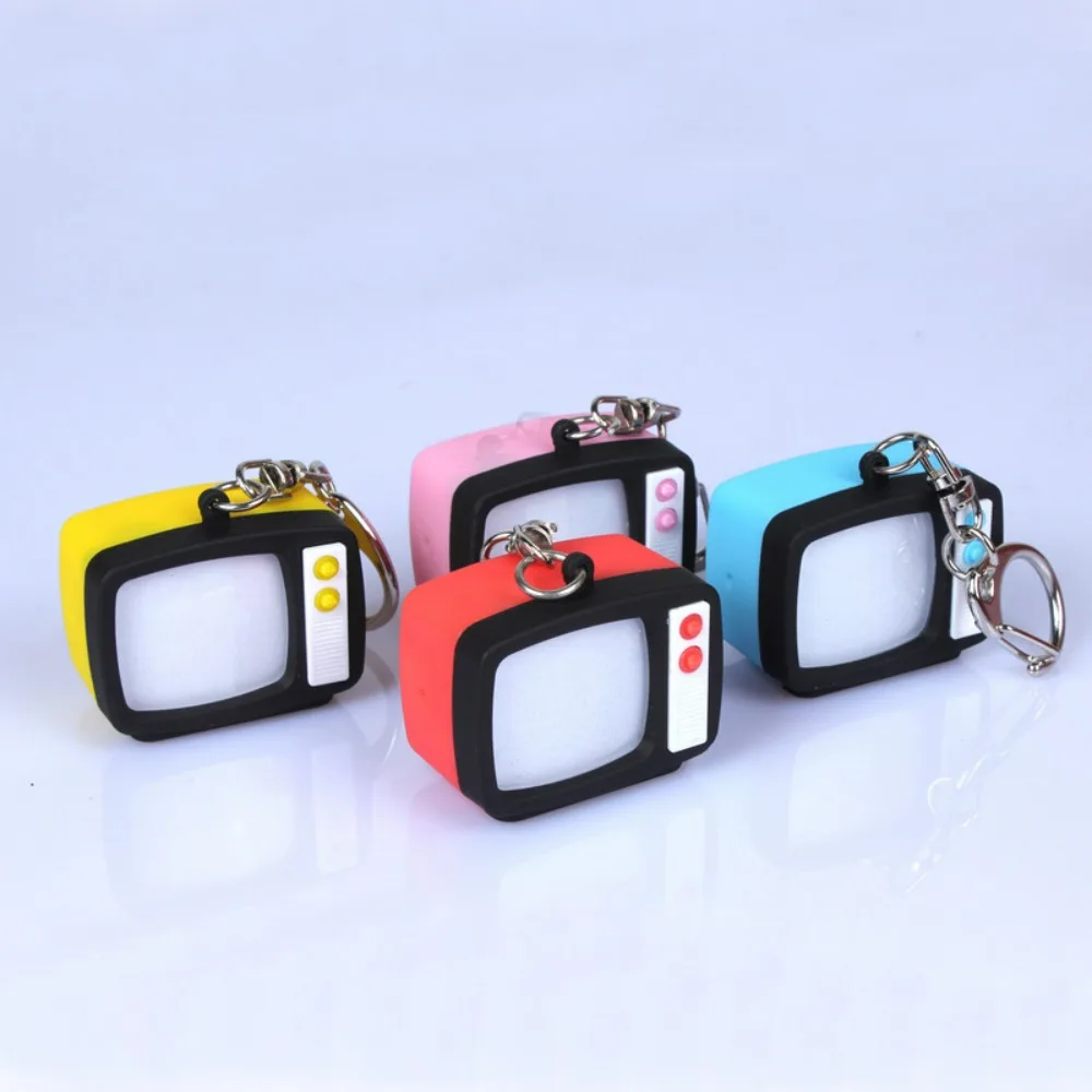 Creative TV-Shaped LED Keychain - Cute Mini Toy with Sound & Light Emission, Unique Novelty Gift