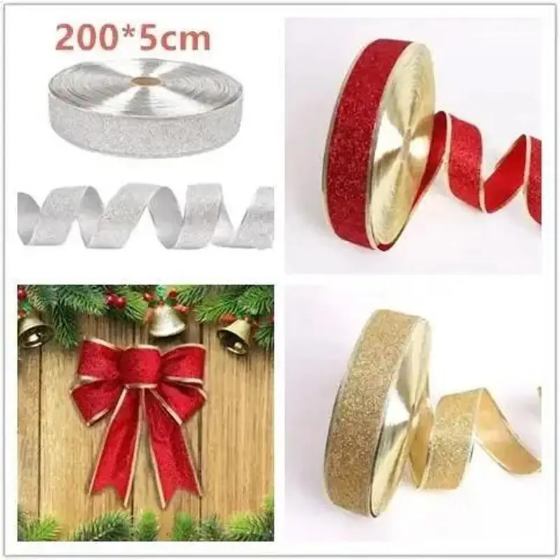 200*5cm Christmas Tree Decoration Ribbon Room Decor Party Decoration Graduation Ornaments Supplies Wedding Festival Decor