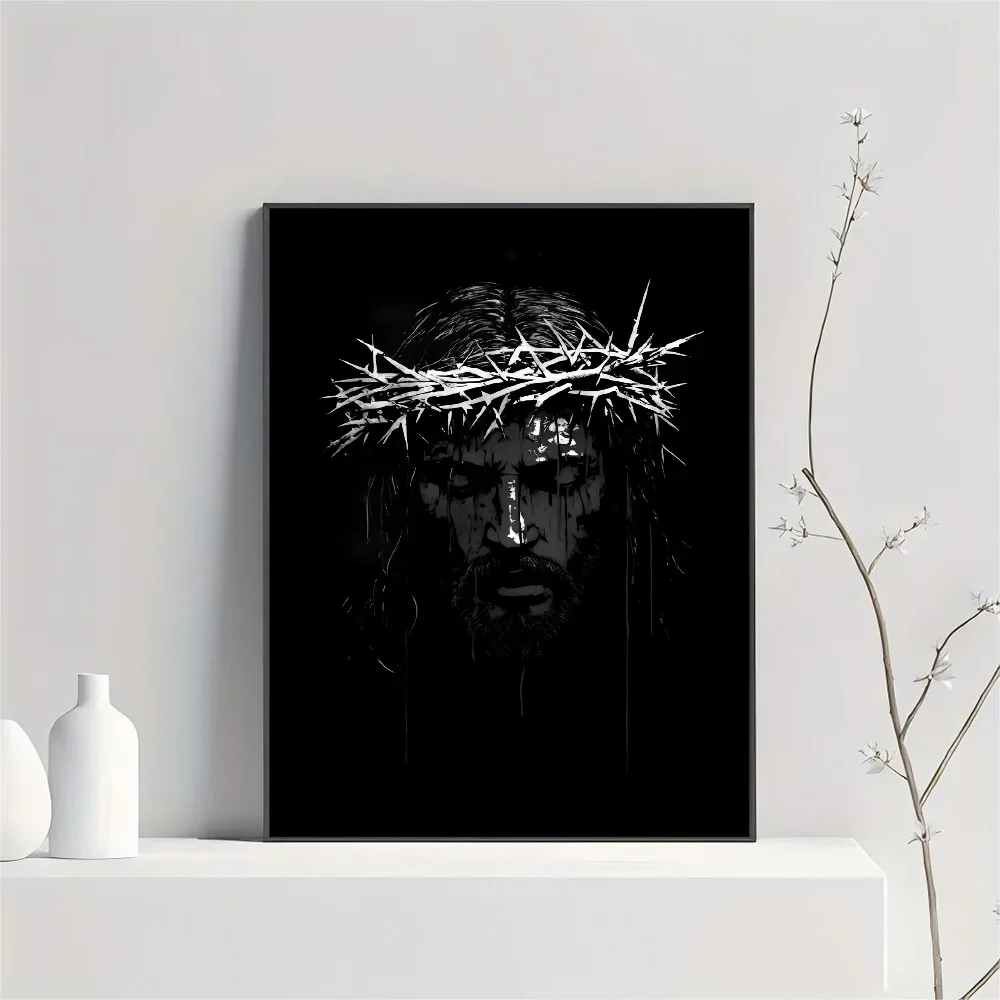1 Stück rahmenloses Leinwandbild 'Sohn Gottes Jesus Kreuz Heiliges Licht' Wandkunst, HD-Leinwanddruck Poster, Geeignet für Zuhause, Wohnzimmer, Zimmerdekoration – Detail 5