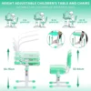 Student Children's Desk, Ergonomic Table and Thair Set, with Drawer, Reading Stand, Anddimmable LED Lamp, Height-Adjustable 3