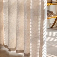 1pc Japanese linen sheer curtain windproof breathable semi dark bedroom living room partition curtain  Mosquito prevention 2