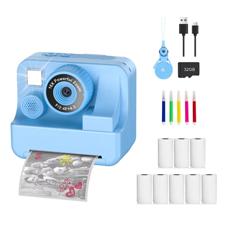 Children's Instant Print HD Selfie Camera - Perfect Gift for Holidays and Birthdays