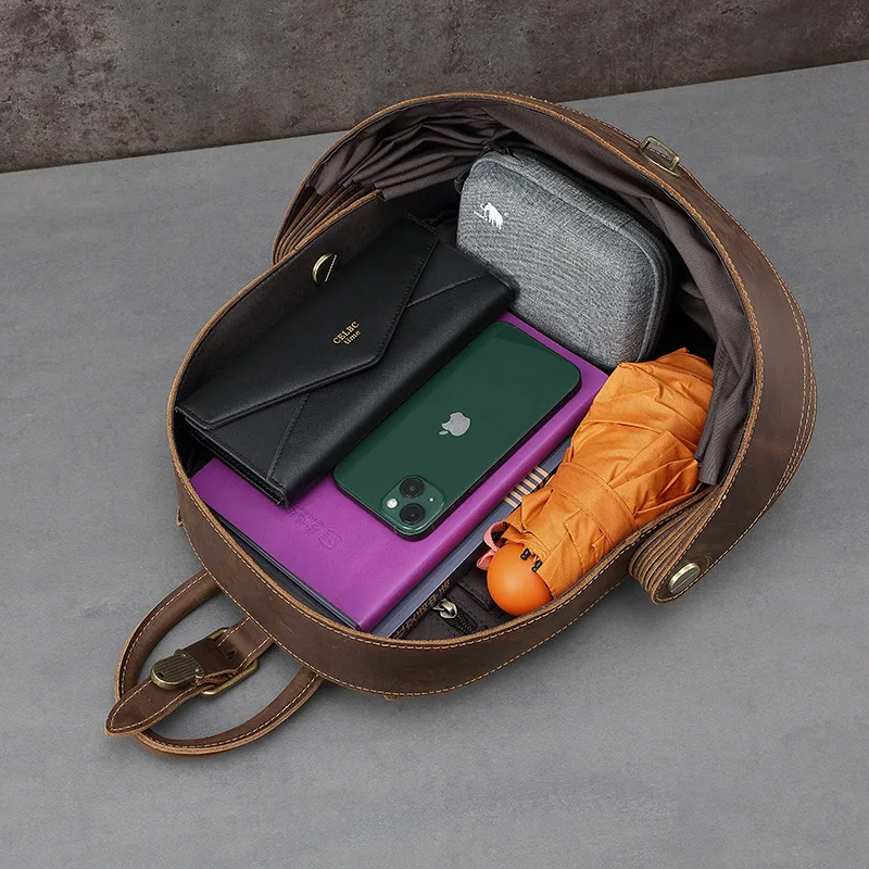 Handmade Vintage Beetle Backpack Genuine Top-Grain Cowhide