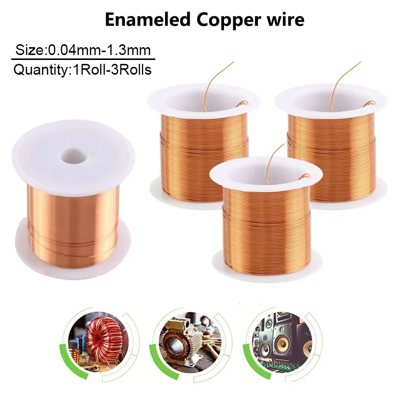 Cable Copper Wire Magnet Wire Enameled Copper Winding Coil 1-3pcs 0.04mm-1.3mm