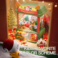 New Christmas Theme Doll Machine Coin Operated Play Game Claw Catch Toy Machines Dolls Children Interactive Toys Christmas Gifts 2