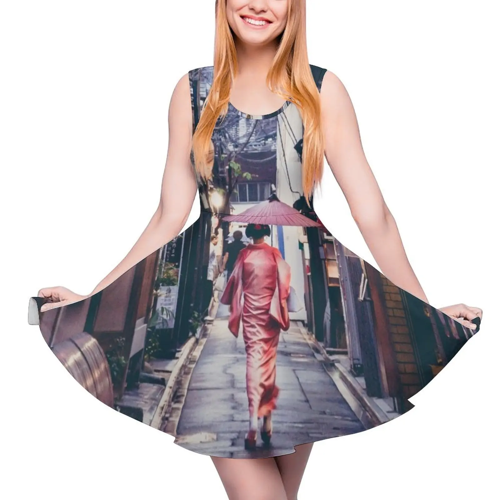 Geisha In Kyoto Sleeveless Dress dresses korean style evening dresses luxury 2024 cocktail dresses