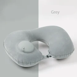 Inflatable Travel Neck Pillow - Super Light, Portable, U - Shape Cushion for Optimal Comfort (Light Grey)