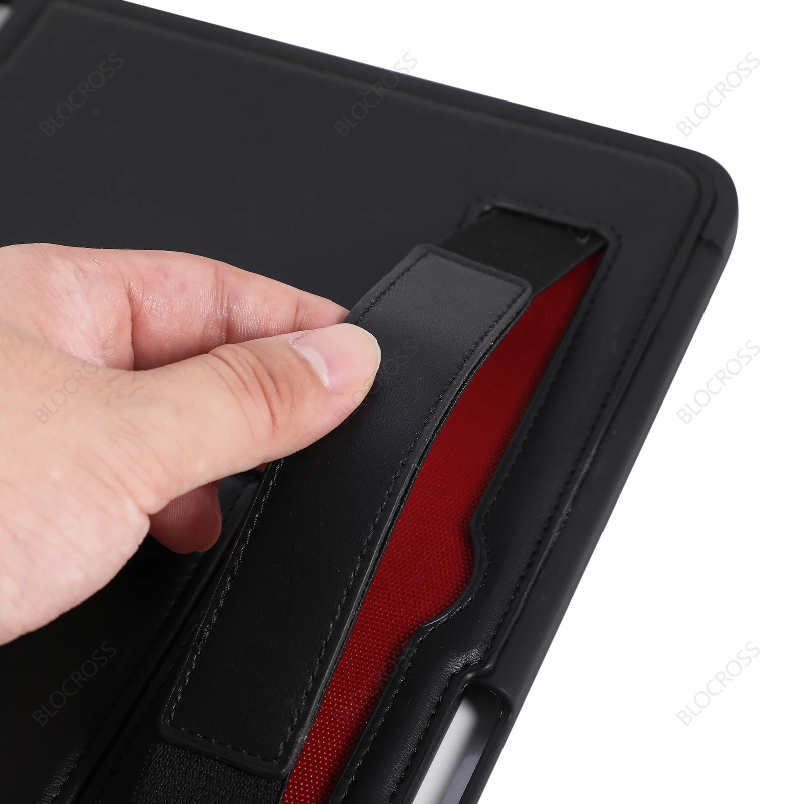 Premium Leather Tablet Case with Wrist Band and Stand Cover