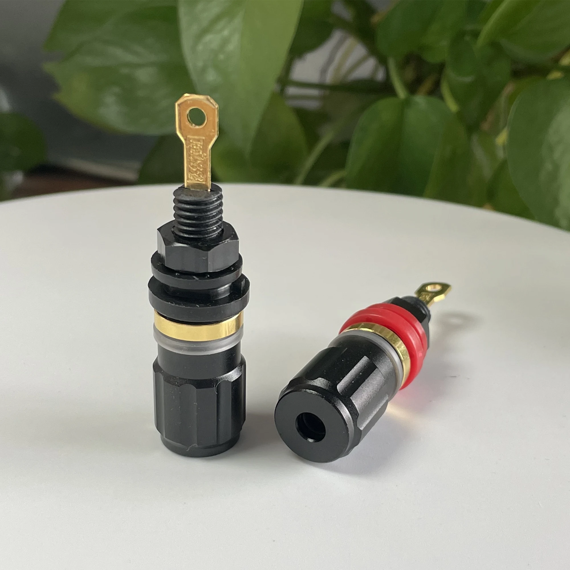 EIZZ 24K Gold Plated Speaker Terminal Binding Post Banana Plug Connector Amplifier HIFI DIY 3