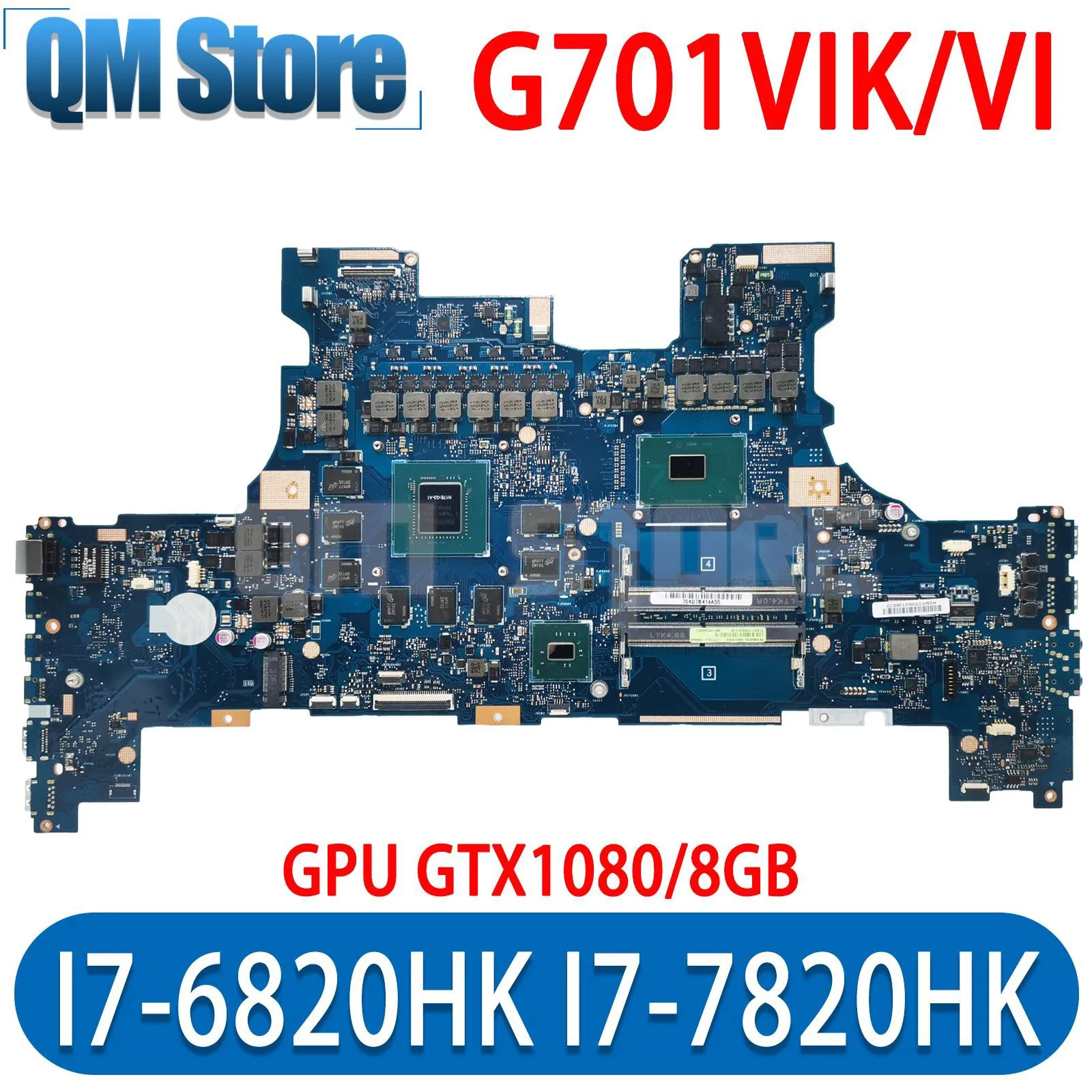 

QM G701V Notebook Mainboard I7-6820HK I7-7820HK CPU For ASUS G701VI ROG G701 G701VIK Laptop Motherboard GPU GTX1080/8GB DDR4