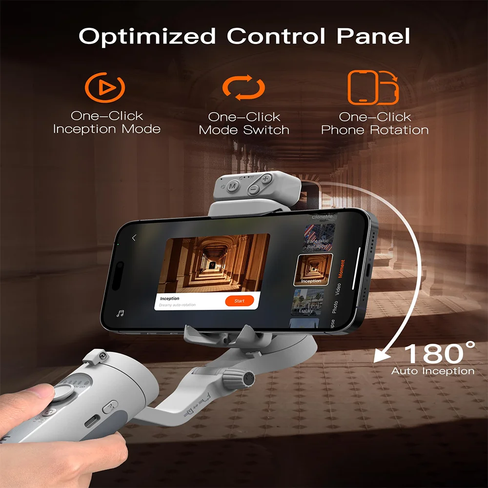 Handheld Gimbal Stabilizer Selfie Stick Tripod Vlogging Kit for Smartphone iPhone Android with Fill Light Face Tracking Hohem iSteady XE