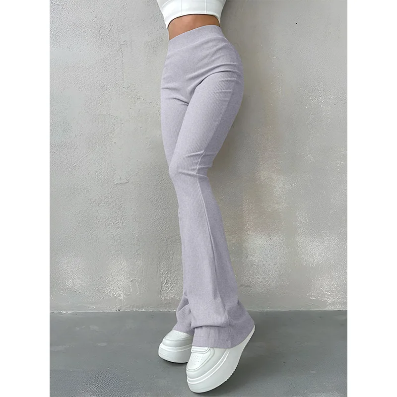 Women's Pants Solid Colour Slim High Elastic Women's Trouser Fashion Thin Female Wide-legged Trousers Street Wear All Season 5