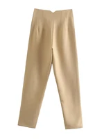 Willshela Women Fashion Straight Pants High Waist Front Zipper Trousers Vintage Full Length Female Chic Lady - Image 5