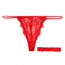  Sexy Lingerie Woman Low Waist Thong Cunt Panties Erotic Lace Elastic Leg Loop Ladies Underwear Floral Transparent G-String Brief 