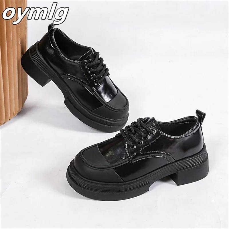 Thick Sole Lefu Shoes for Women's 2023 Autumn New Small Leather Shoes Increase Versatile Casual Mary Jane Single Shoes