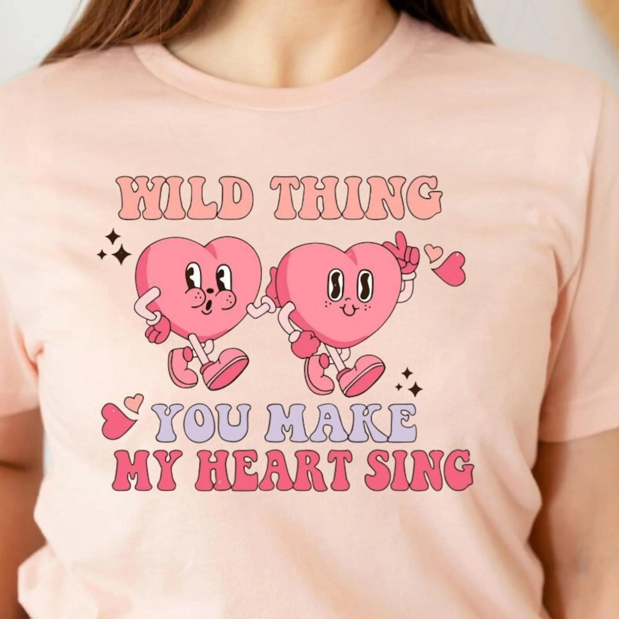 Wild Thing You Make My Heart Sing Maglietta Di San Valentino Coppie Di San Valentino Abiti Retro Groovy Per Lei