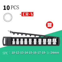 12 Point Teeth Ratchet Socket Head 1/2 inch Drive Universal Socke Set Metric Torx Key Socket for Various Models Nut Removal Tool 2