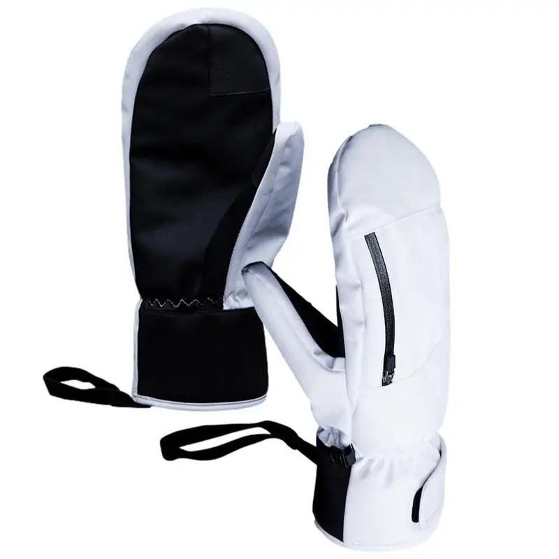 

Men Women Winter Skiing Snowboarding Can TouchScreen Waterproof Thermal Thick Snow Gloves Snowmobile Mittens Black White Black