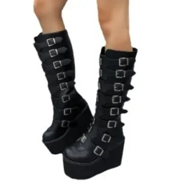 Women Flat Boots Platform Zipper Rubber Shoes for Rain Winter