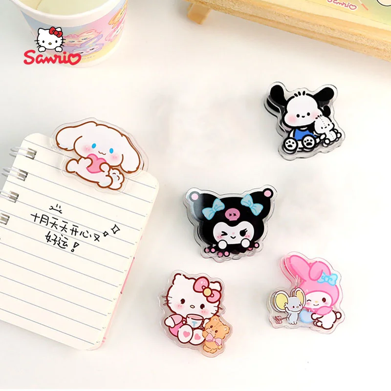 

Kawaii Sanrio Pochacco Cinnamoroll Kuromi Anime Test Paper Photo Document Note Holder Pp Clip Multifunction Office Stationery