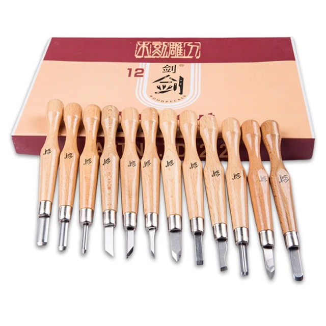 Wood Carving Chisels Set of 12 in Case