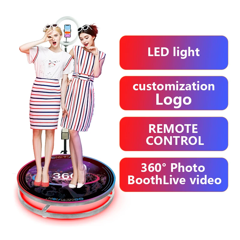 

360 Photobooth Machine Slow Motion Rotating Portable Selfie Platform Spin 360 Degree Photo Booth with Rotating Stand