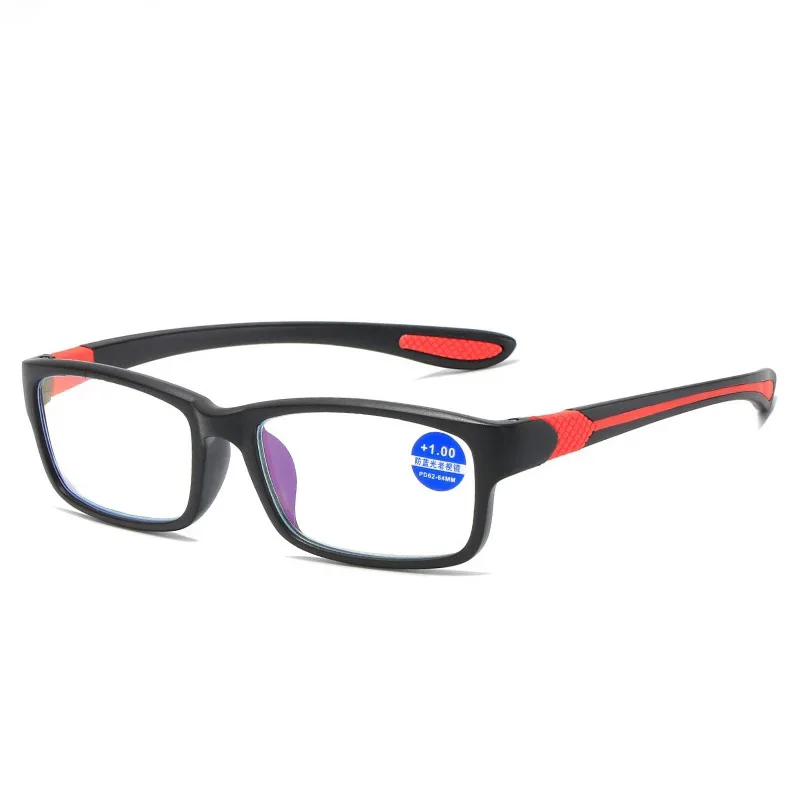 

Classic Glasses Men Color Black Red Frame Sports Anti-Blue Light Blocking Reading Eyewear Presbyopic Eyeglasses Male