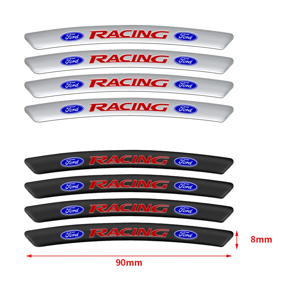 Aluminum Car Wheel Sticker Racing Truck SUV Decoration Accessories For Ford Fiesta Mondeo Fusion Explorer Escape Edge Kuga