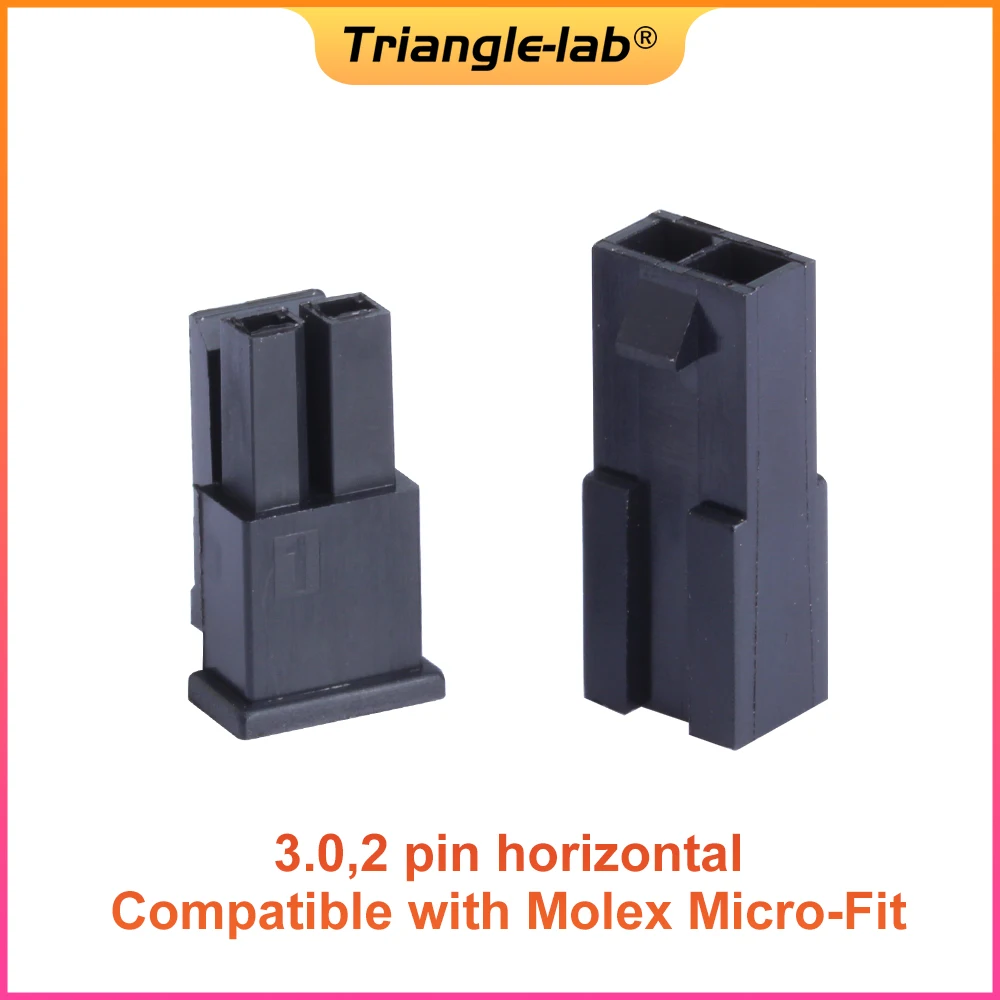 Trianglelab Molex 3.0mm plug-in male female aerial mating connector 43025 plug+43020 female shell + terminal 3d printer 2 8 4 8 6 3 l shape crimp terminal female with shell plug spring insulated terminal cold terminal marking l shape plug box