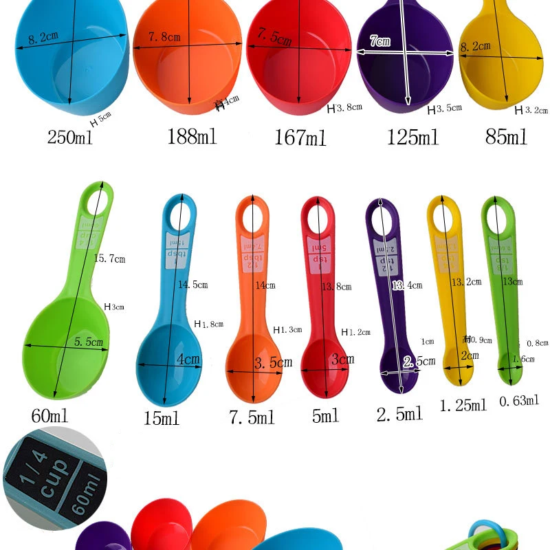 Description Picture 5 of itemMeasuring Spoon Cup Set 1 1/2 1/3 1/4 Kitchen Gadgets Bakeware Measuring Tools Scales