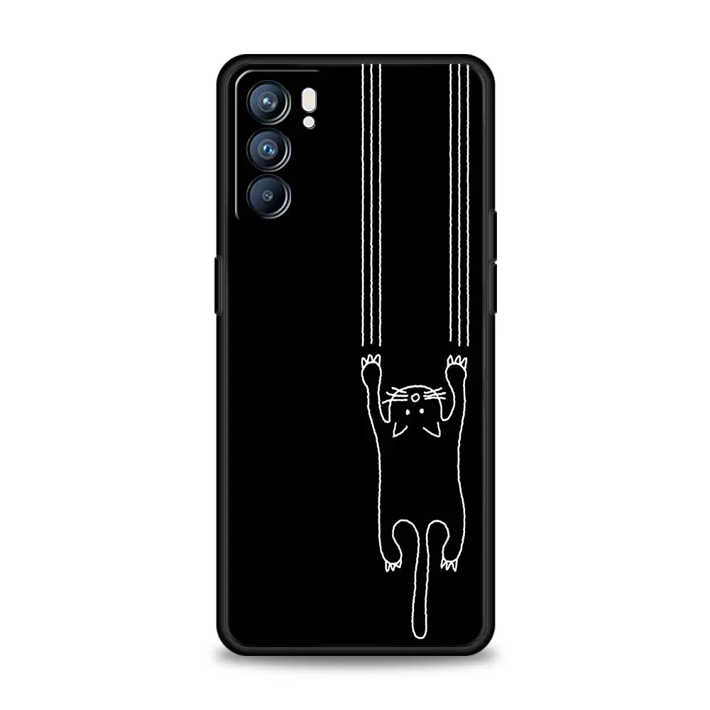 Sleek Black Cat Design Phone Case Cover