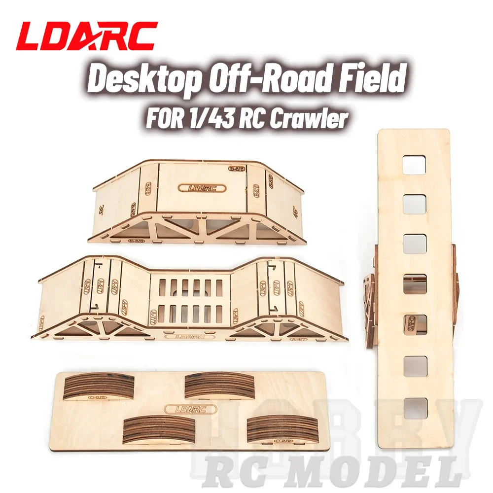Obstáculos De Madera Simulados Para Coches RC Crawler 1/16, 1/18, 1/24 - Pista De Obstáculos Desmontable